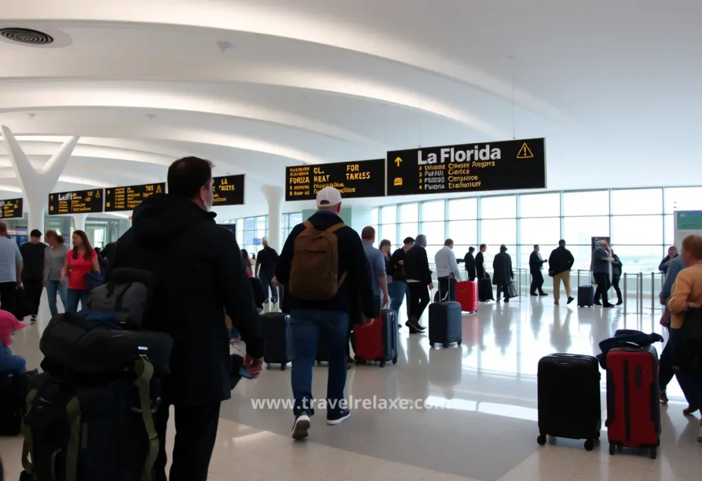 Travelers in the airport in La Florida