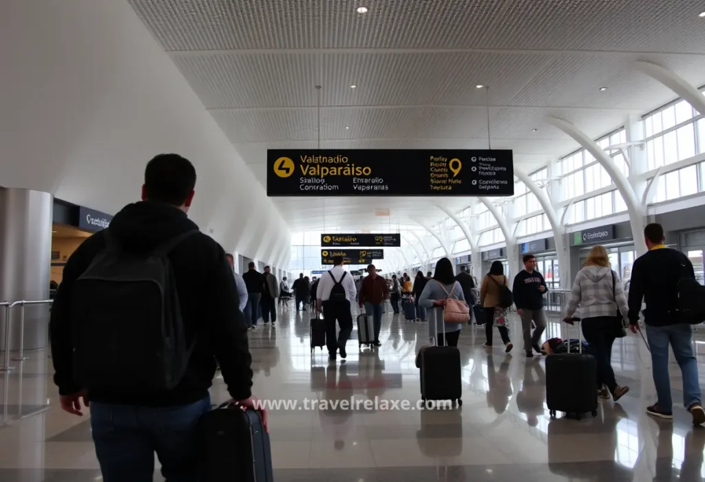 Travelers in airport in Valparaíso