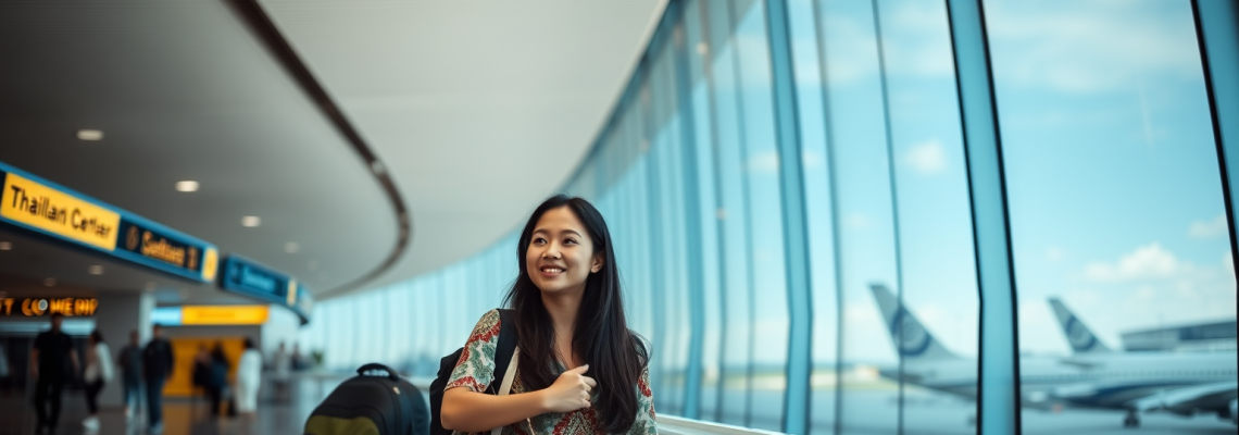 couple in the airport in thailand